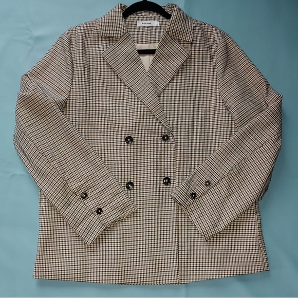 NWOT Mod Ref Recognition Pocketed Double Breasted Plaid Blazer - Picture 10 of 12